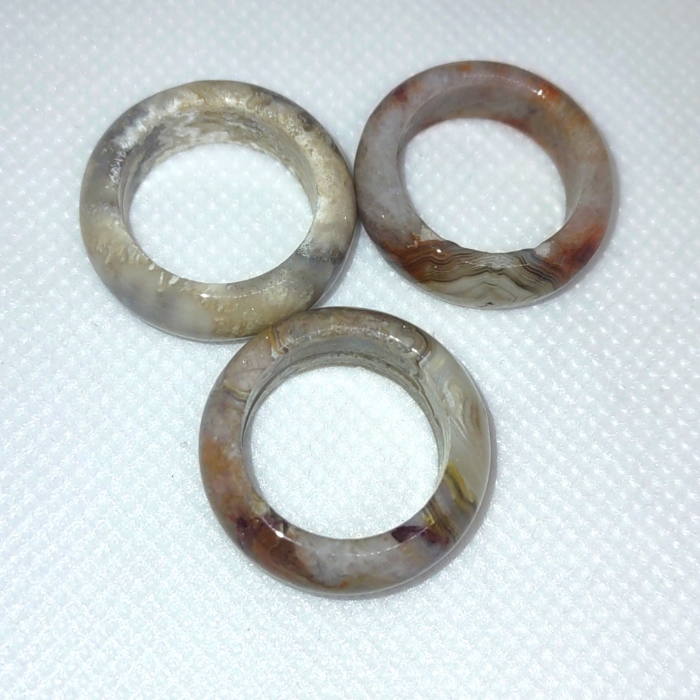Lace Agate Bangle Ring